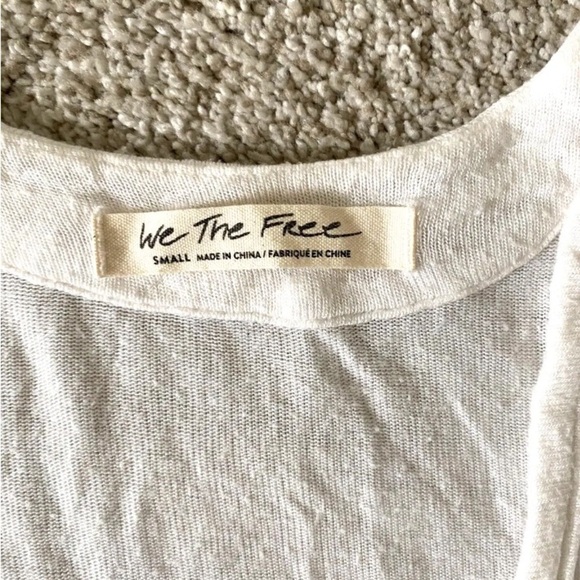 Lot of 2 Tank Tops We the Free Wild Fable Sz Large Oversized Ribbed Yellow White - Picture 3 of 3